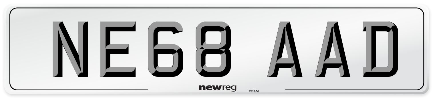 NE68 AAD Number Plate from New Reg